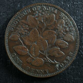 NS-6A1 One penny token 1856 Canada Nova Scotia Mayflower Breton 875