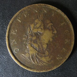 One Penny token 1820 Ireland Withers 1941a RR Brass 13.69g Wi Davis 41