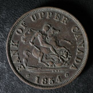 PC-5C1 Halfpenny 1854 token Plain "4" Province of Upper Canada Bank Breton 720