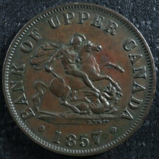 PC-5D Halfpenny 1857 token Province of Upper Canada Bank Breton 720