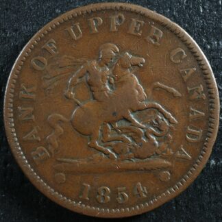 PC-6C2 One Penny 1854 token Crosslet 4 Bank of Upper Canada Breton 719