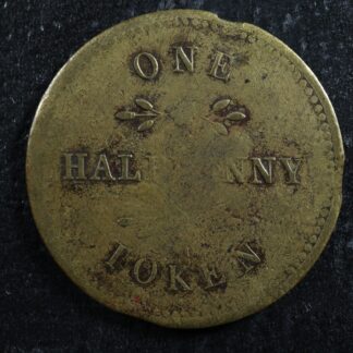 PE-9A One Halfpenny 1815 token PEI Canada Ships Colonies & Commerce Breton 995
