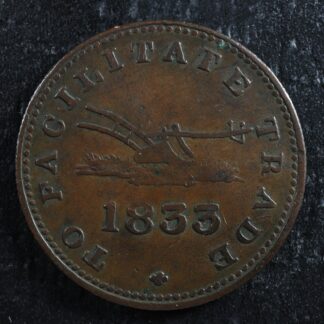 UC-12B2 Halfpenny token 1833 Upper Canada Ontario ship Breton 730