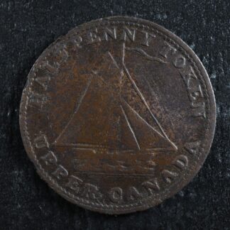 UC-8A1-Mule-Halfpenny-token-1815-Upper-Canada-Commercial-Change-ship-Breton-726-276509742742-2