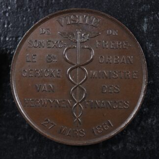 Visit-of-Baron-Frere-Orban-1861-Copper-Medal-Belgium-Bruxelles-2-franc-module-277652395542-2