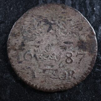 1 öre 1687 Sweden KM#250a Billon Suède Sverige ore