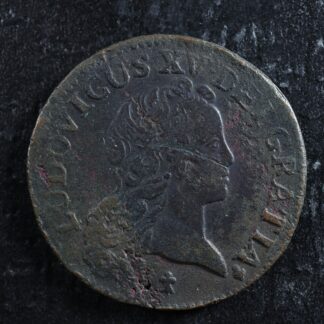 1/2 sol "au buste enfantin" 1721S Reims France KM#451.7 Copper Louis XV