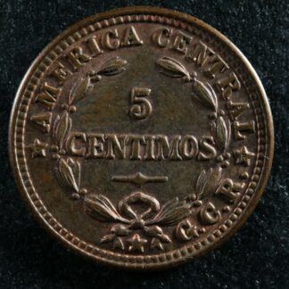 5 centimos 1929 GCR Costa Rica KM#169 Bronze c céntimos