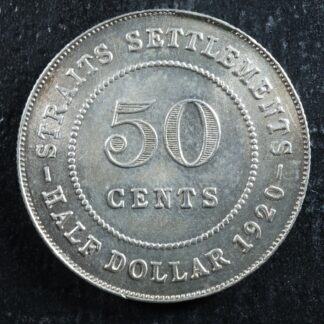 50 cents 1920 Straits Settlements KM#35.1 silver Établissements des détroits