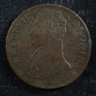 AM-6 Halfpenny token 1825 Hibernia Canada British Colonies Breton 993