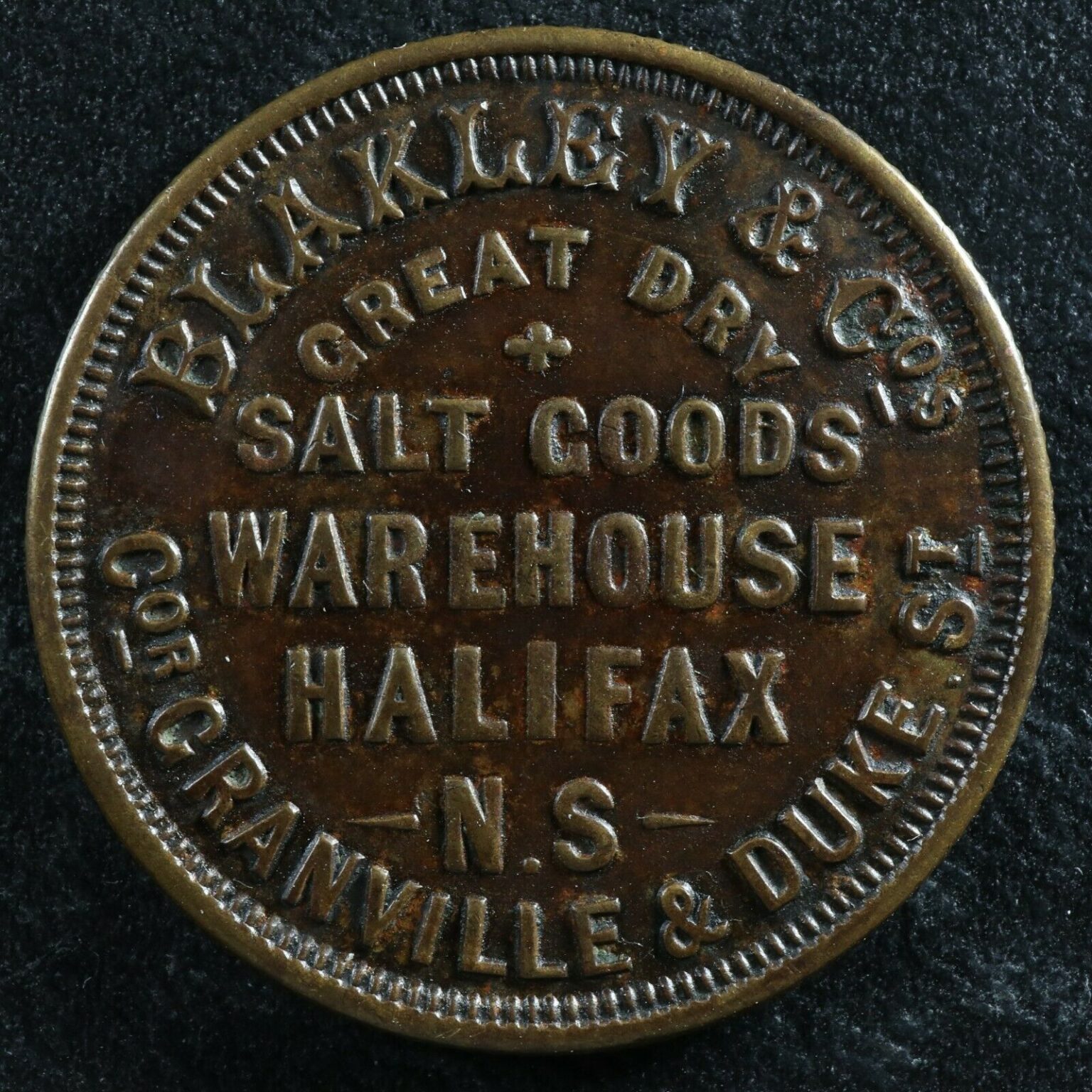 Breton 901 Blakley & Co. token 1882 Canada Halifax Nova Scotia – Jetons ...