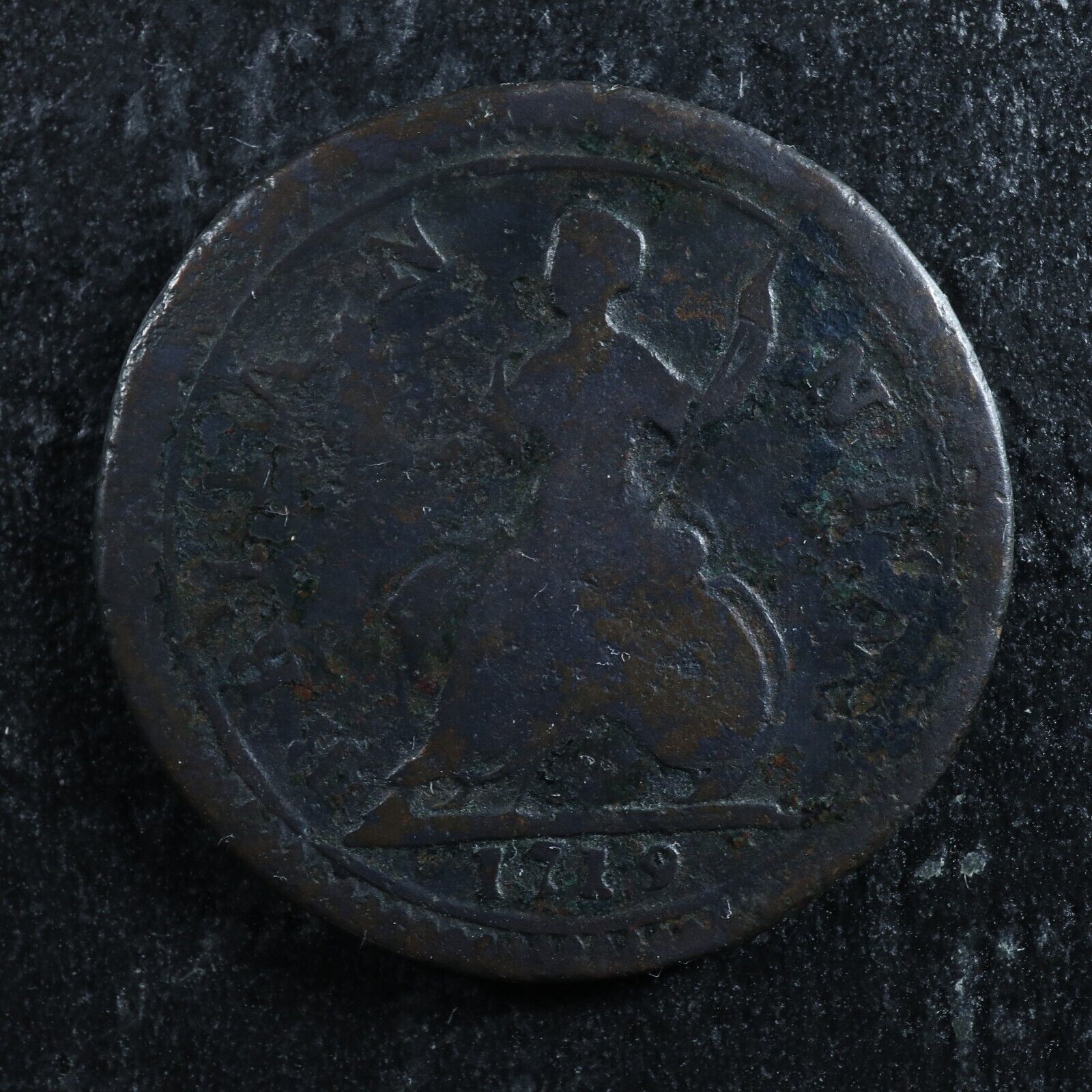 Farthing-1719-Great-Britain-KM556-Copper-one-UK-GB-Grande-Bretagne-14-275850967983-2