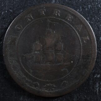 LC-12 Halfpenny token 1816 Montreal Quebec Lower Bas Canada Ship Breton 531