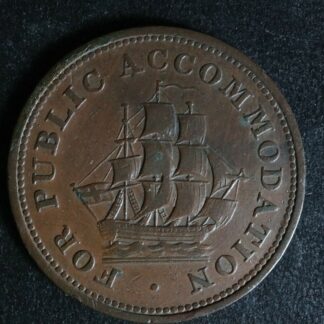 LC-14B Halfpenny token Lower Bas Canada Quebec ship Breton 533
