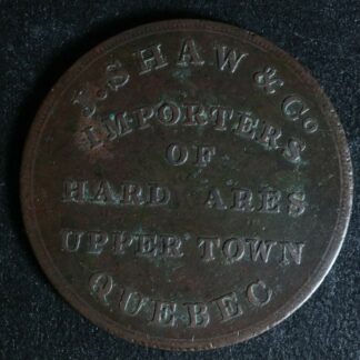 LC-19A1 Halfpenny token J. Shaw Quebec Bas Lower Canada Breton 565