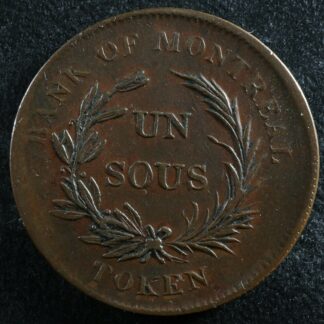 LC-3A1 Un Sous token Lower Bas Canada Bank of Montreal Québec Bouquet Breton 714