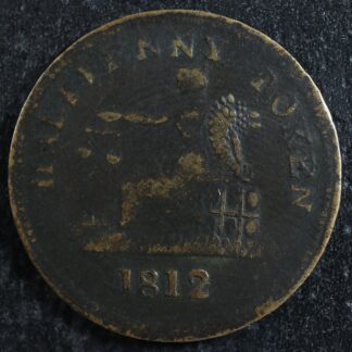 LC-48-11 Halfpenny token 1812 Lower Bas Canada Quebec Tiffin Breton 960