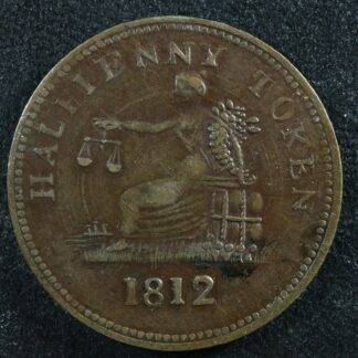 LC-48B1 TF-11 Halfpenny token 1812 Lower Bas Canada Quebec Tiffin Breton 960