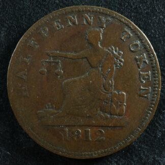 LC-48B1 TF-16 Halfpenny token 1812 Lower Bas Canada Quebec Tiffin Breton 960