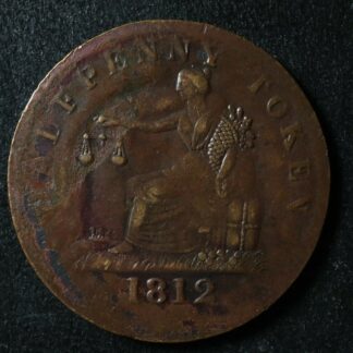LC-48B2 TF-17 Halfpenny token 1812 Lower Bas Canada Quebec Tiffin Breton 960