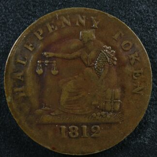 LC-48B2 TF-17 Halfpenny token 1812 Lower Bas Canada Quebec Tiffin Breton 960