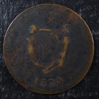 LC-60-17 1820 token Lower Bas Canada Quebec Bust and Harp Breton 1012