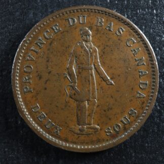 LC-9A2 One Penny token Deux sous 1837 Bas Lower Canada City Bank Breton 521