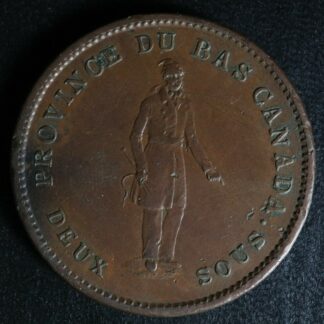 LC-9A4 One Penny token Deux sous 1837 Bas Lower Canada City Bank Breton 521