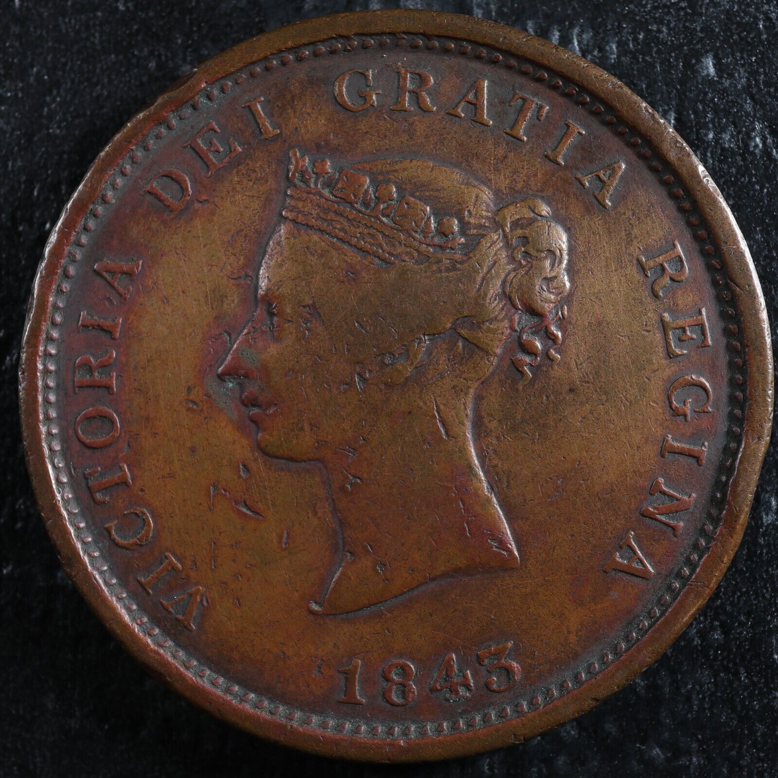 NB-2A-One-penny-token-1843-Canada-Nouveau-New-Brunswick-Ship-Breton-909-276236964843-2