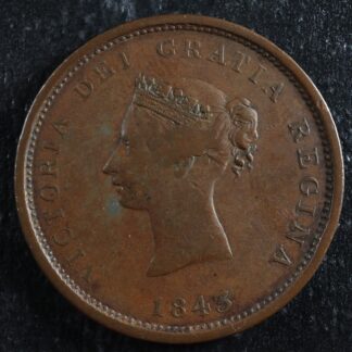 NB-2A One penny token 1843 Canada Nouveau New Brunswick Ship Breton 909