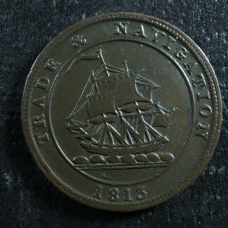 NS-21A1 Halfpenny token 1813 Canada Nova Scotia Trade & Navigation Breton 965