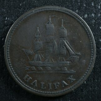 NS-27A3 Halfpenny token 1815 Canada Nova Scotia Halifax ship Breton 889