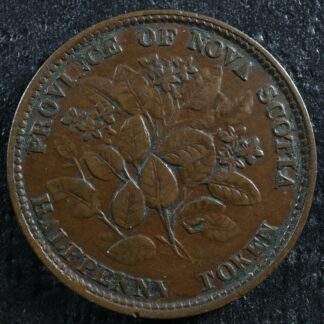 NS-5A1 Halfpenny token 1856 Canada Nova Scotia Mayflower Breton 876