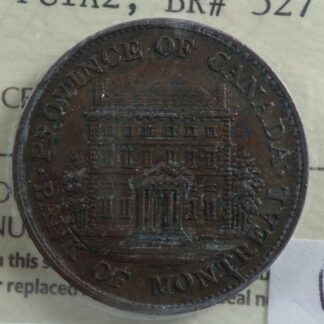 PC-1A2 ICCS EF-40 Halfpenny 1842 token Province of du Canada Montreal Breton 527