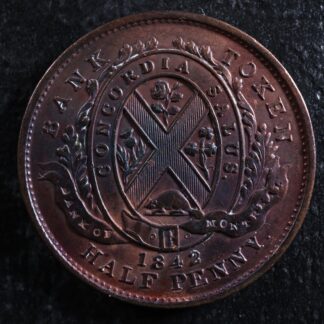 PC-1A3 Halfpenny 1842 token Province of du Canada Montreal Quebec Breton 527