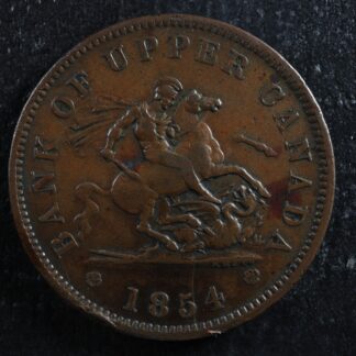 PC-6C2 One Penny 1854 token Crosslet 4 Bank of Upper Canada Breton 719