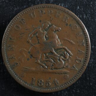 PC-6C2 One Penny 1854 token Crosslet 4 Bank of Upper Canada Breton 719