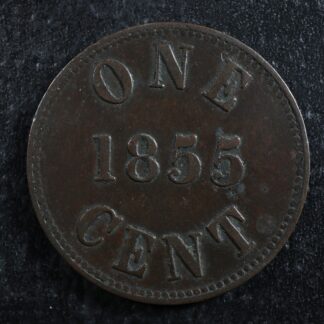 PE-6A1 One cent 1855 token Canada PEI Prince Edward Island Breton 920