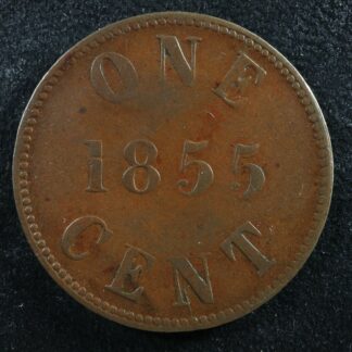 PE-6A2 One cent 1855 token Canada PEI Prince Edward Island Breton 920