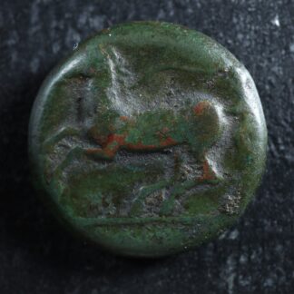Syracuse ("Kainon") Sicily Dionysios II AE20 -367 to -357 Horse Griffin