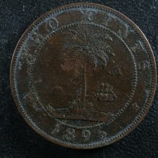 Two cents 1896H Liberia KM#6 Bronze 2