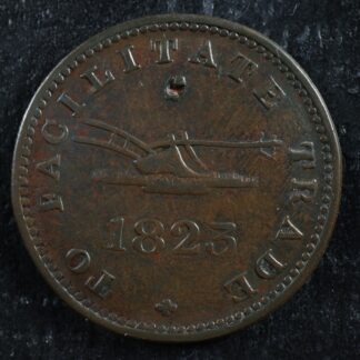 UC-12A2 Halfpenny token 1823 Upper Canada Ontario ship Breton 730