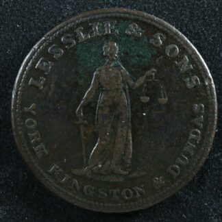 UC-2A2 Halfpenny token Lesslie & sons Upper Canada York Kingston Breton 718