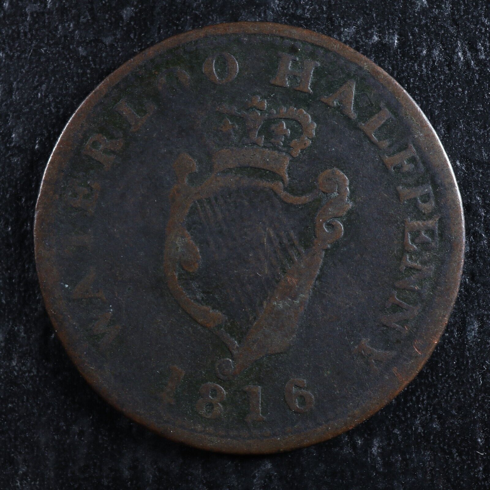 WE-10A1-Halfpenny-1816-token-Wellington-Waterloo-Canada-Harp-Breton-981-276069111093-2