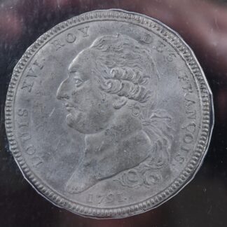 White Metal Obverse Cliche Year 2(1791) Paris Louis XVI PCGS MS-60 Constitution
