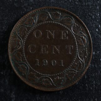 1 cent 1901 Canada one large penny Queen Victoria c ¢ EF-40