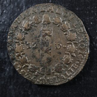 12 deniers 1792Ṭ Saumur France KM#600.15b Bronze Constitution
