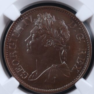 1/2 penny 1822 Ireland KM#150 NGC MS-65 Copper Halfpenny Irlande Éire