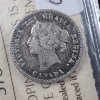 5 cents 1885 Large 5 Canada ICCS VF-20 Queen Victoria silver c ¢