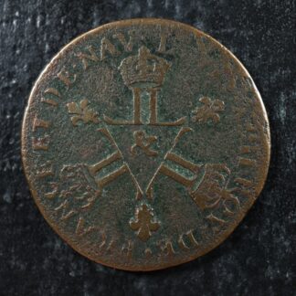 6 deniers "Dardenne" 1710& Aix-en-Provence France KM#400.3 Copper Louis XIV